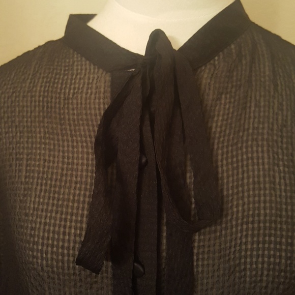 GF FERRE Black Silk Sheer Shirt - Size 46/12 - Picture 2 of 5